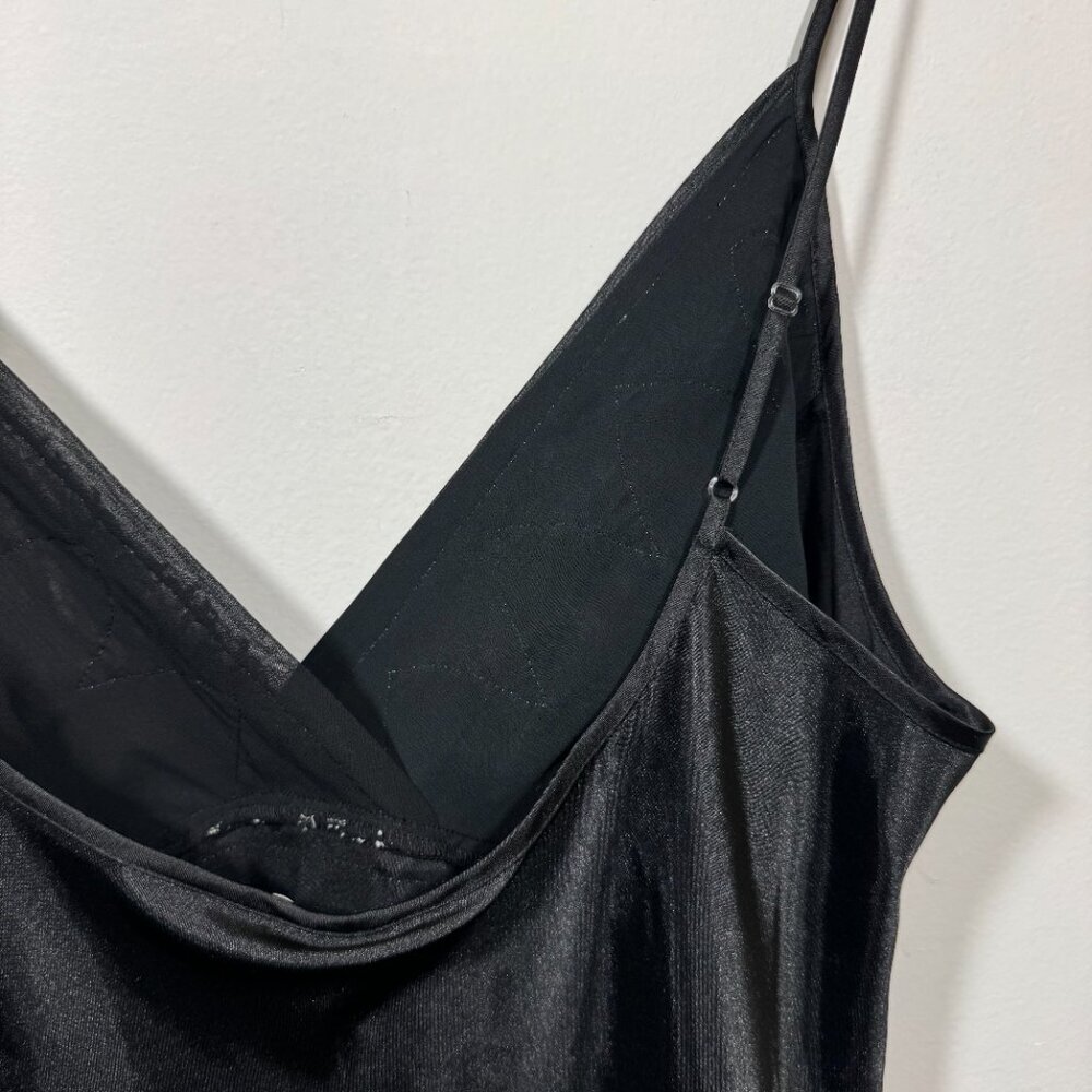 Delicates Black Lace Trim Slip Dress Night Gown Women's Size Large - Picture 3 of 5